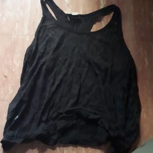 Black cheetah print see through tank top